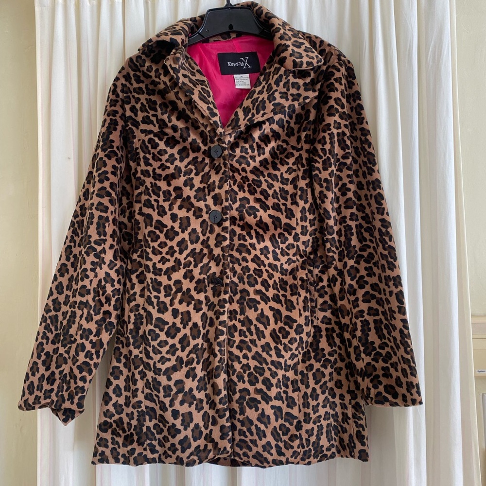 CHEETAH COAT - WORN ONCE SZ either fit S or M